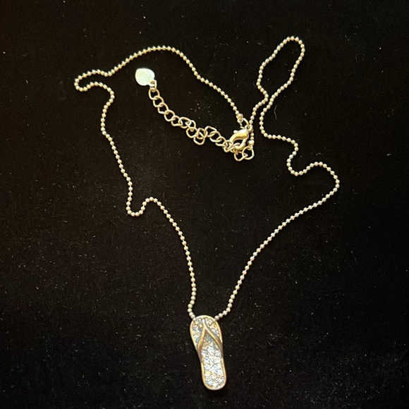 Silver Zirconia Sandal Necklace - Picture 15 of 17